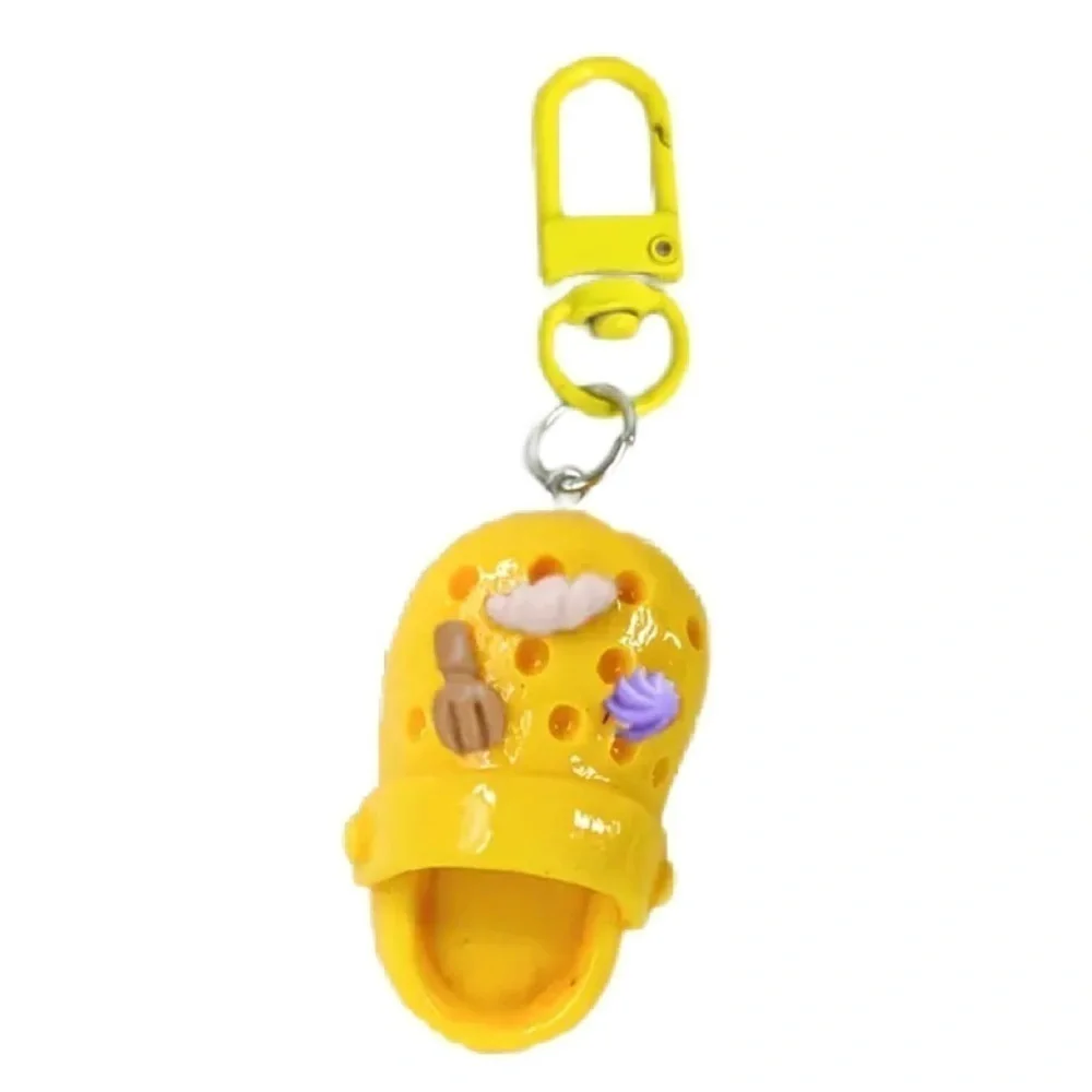 croc keychain yellow resin Slipper charms for bags backpacks gift